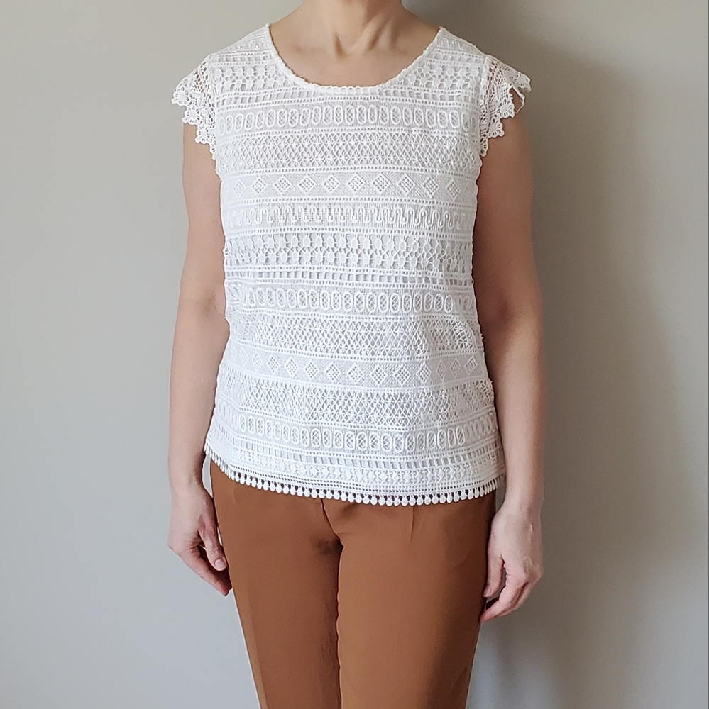 Elegant White Lace Top